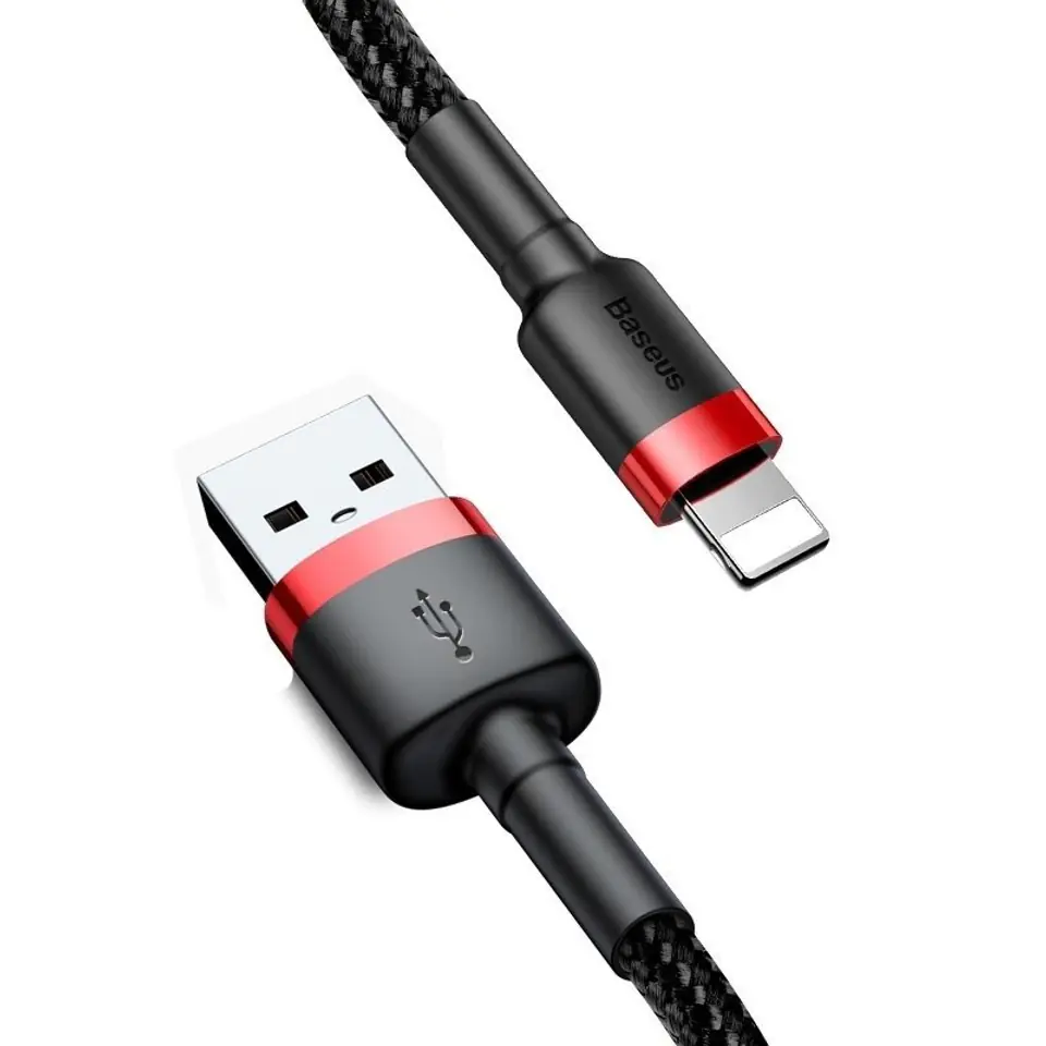 ⁨Lightning USB Cable Baseus Cafule 1.5A 2m (black & red)⁩ at Wasserman.eu