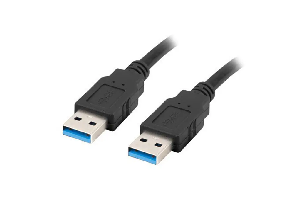 ⁨LANBERG KABEL USB-A 3.0 M/M 1M CZARNY CA-USBA-30CU-0010-BK⁩ w sklepie Wasserman.eu