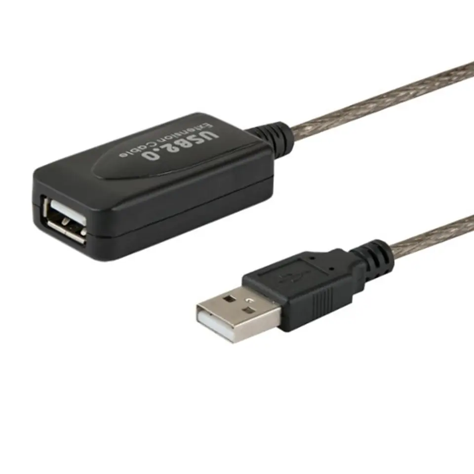 ⁨SAVIO CL-130 USB active port extension 10m USB 2.0-A male USB 2.0-A female Black⁩ at Wasserman.eu