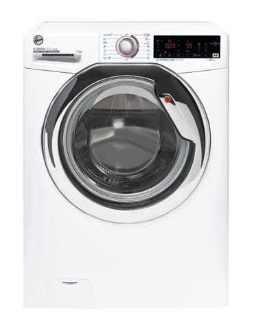 Hoover | Washing Machine | H3WS437TAMCE/1-S | Energy efficiency class A | Front loading | Washing capacity 7 kg | 1300 RPM | Depth 45 cm | Width 60 cm | Display | LCD | Steam function | NFC | White at Wasserman.eu