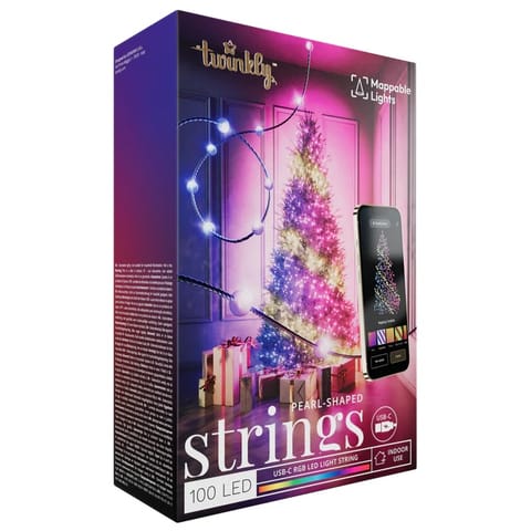 ⁨Twinkly Candies 100 diod LED RGB w kształcie pereł, zielony przewód, USB-C|Twinkly⁩ w sklepie Wasserman.eu