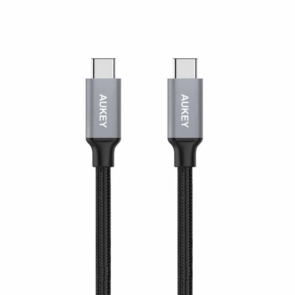 ⁨AUKEY CB-CD5 USB cable USB 2.0 1 m USB C Black, Grey⁩ at Wasserman.eu