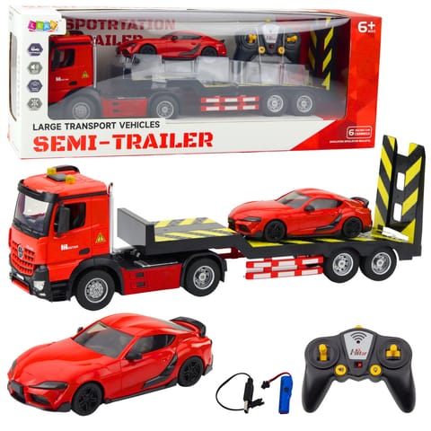 ⁨Zestaw Laweta Zdalnie Sterowana  RC Auto Sportowe Osobowe Czerwone 1:16⁩ w sklepie Wasserman.eu