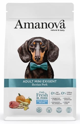 ⁨Amanova Dog Adult Mini Exigent Iberian Pork - wieprzowina 2kg⁩ w sklepie Wasserman.eu