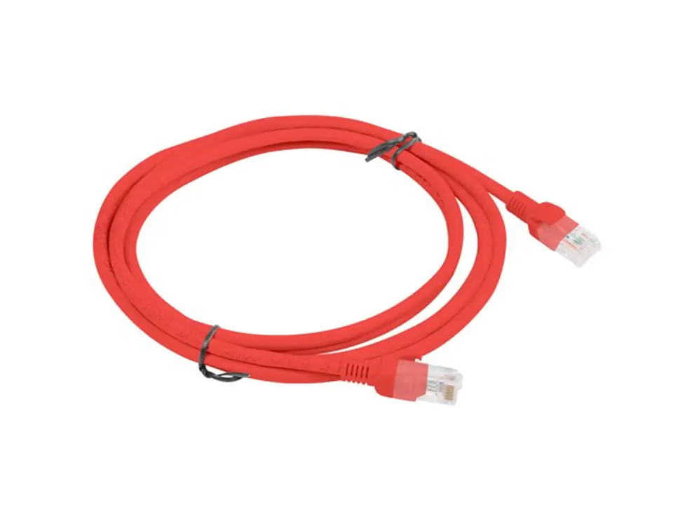 ⁨Lanberg PCU5-10CC-0200-R networking cable 2 m Cat5e U/UTP (UTP) Red⁩ at Wasserman.eu