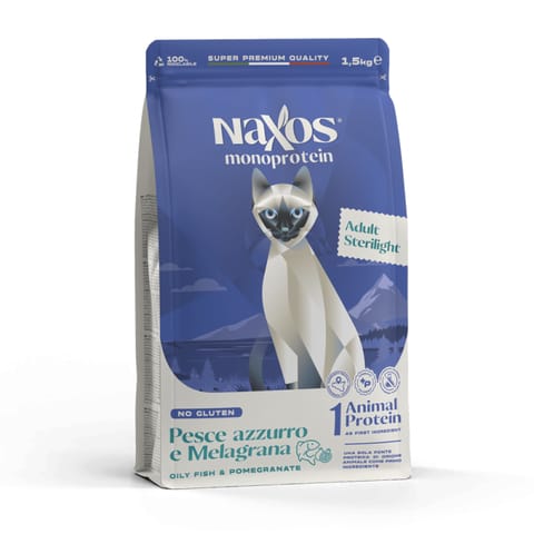 ⁨NAXOS CAT STERILIZED dla kotów sterylizowanych ryba z granatem 1,5 kg⁩ w sklepie Wasserman.eu