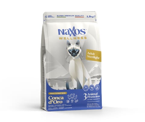 ⁨NAXOS CAT STERILIZED karma dla kotów dorosłych na bazie kaczki, kurczaka i indyka 1,5 kg⁩ w sklepie Wasserman.eu