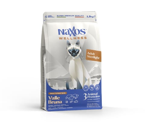 ⁨NAXOS CAT STERILIZED dla kotów sterylizowanych na bazie wołowiny, bawoła i jagnięicny 1,5 kg⁩ w sklepie Wasserman.eu