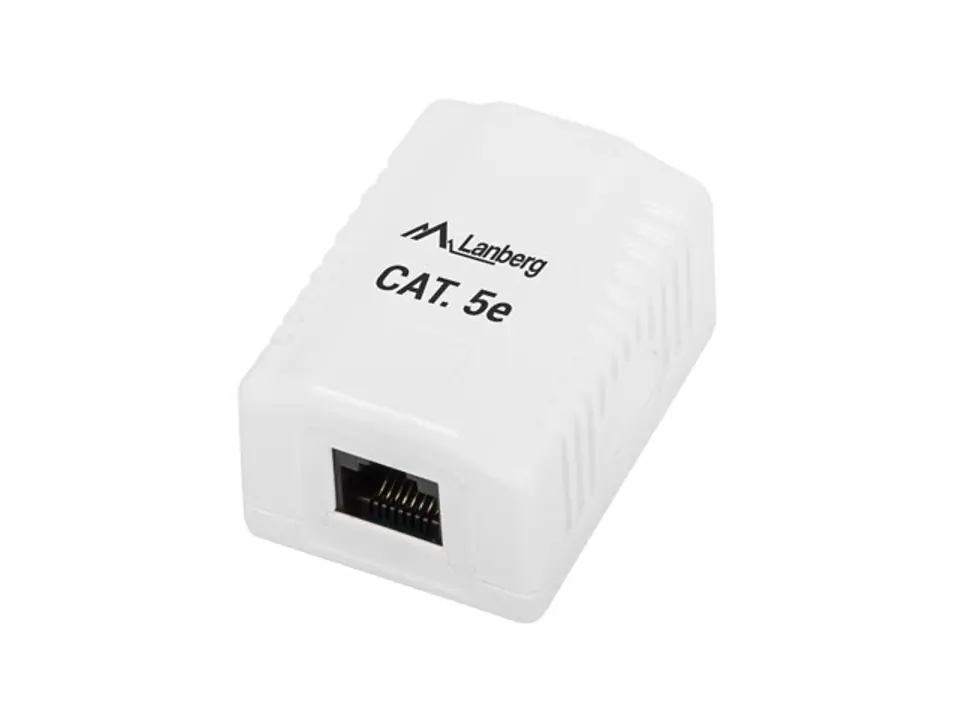 ⁨Lanberg's surface-mounted socket OU5-0001-W (RJ-45; cat. 5e; UTP; white)⁩ at Wasserman.eu