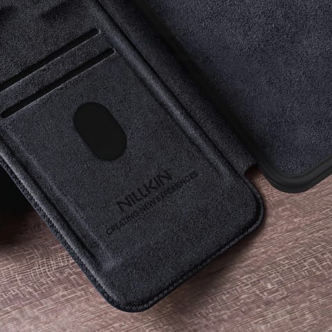 ⁨Etui do Samsung Galaxy S25+ Nillkin Qin Pro Czarny z Klapką⁩ w sklepie Wasserman.eu