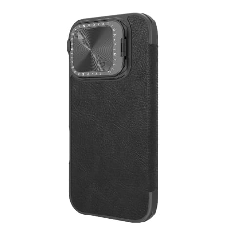 ⁨Etui do iPhone 16 Pro Max Nillkin Qin Prop Leather Czarny⁩ w sklepie Wasserman.eu