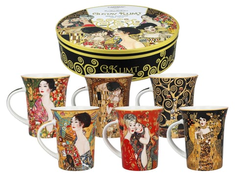 ⁨Kpl. 6 kubków w okrągłym pudełku - G. Klimt (CARMANI)⁩ w sklepie Wasserman.eu