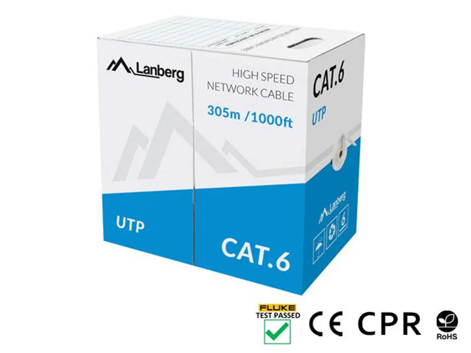 ⁨LANBERG CABLE UTP CAT.6 305M WIRE CU GRAY⁩ at Wasserman.eu