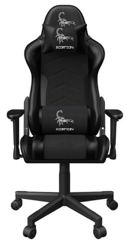 ⁨Gembird GC-SCORPION-06X Gaming chair "SCORPION", black color, fabric chair with black eco-leather accents⁩ at Wasserman.eu