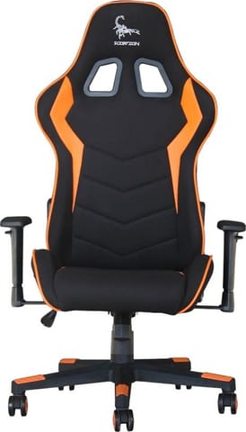 ⁨Gembird GC-SCORPION-04X Gaming chair "SCORPION", black and orange, fabric armchair with orange eco-leather accents⁩ at Wasserman.eu