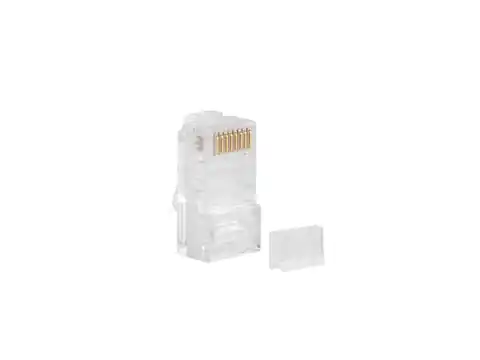 ⁨LANBERG MAINS PLUG RJ45 (8P8C) CA.6 UTP (100PCS) WITH CABLE AND WIRE GUIDE⁩ at Wasserman.eu