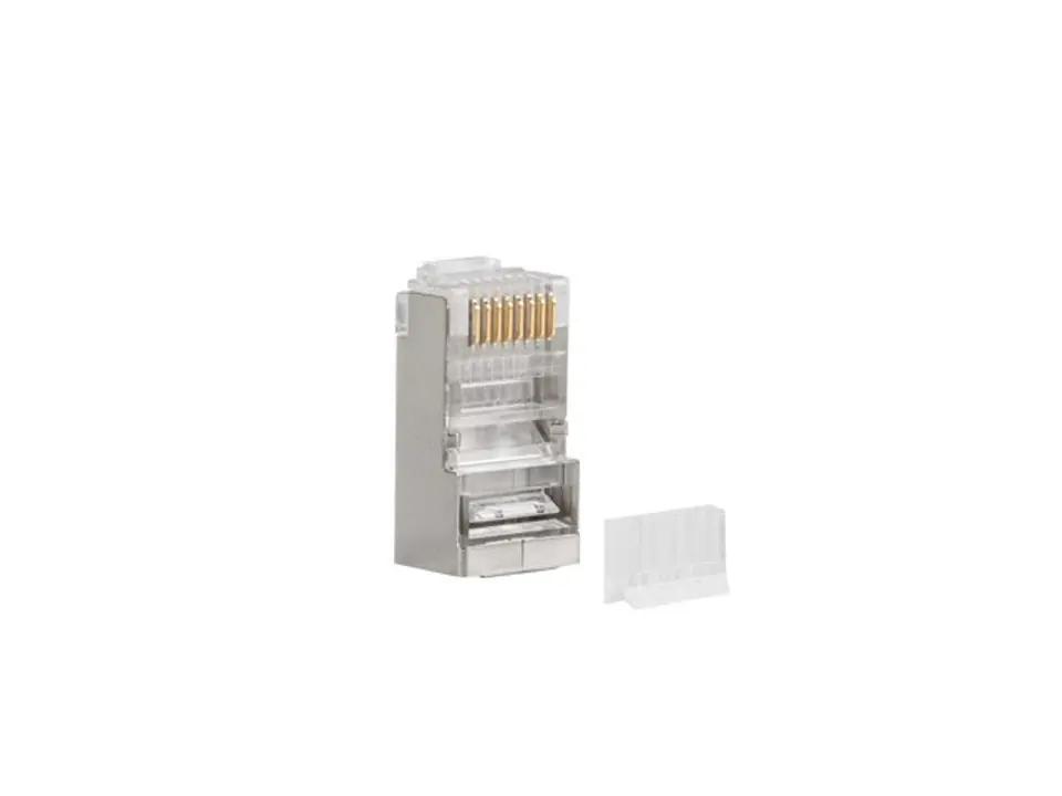 ⁨LANBERG MAINS PLUG RJ45 (8P8C) CAT.6 FTP (100PCS) WITH CABLE AND WIRE GUIDE⁩ at Wasserman.eu