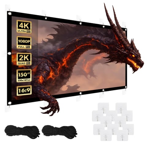 ⁨Ekran projekcyjny  Maclean, 150", 330x187cm, obramowanie 25mm 16:9, haczyki do naciągu, MC-167⁩ w sklepie Wasserman.eu