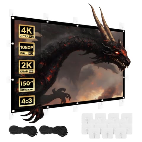 ⁨Ekran projekcyjny  Maclean, 150", 300x220cm, obramowanie 25mm 4:3, haczyki do naciągu, MC-168⁩ w sklepie Wasserman.eu
