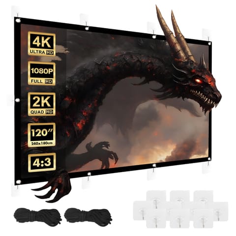 ⁨Ekran projekcyjny  Maclean, 120", 240x180cm, obramowanie 25mm 4:3, haczyki do naciągu, MC-169⁩ w sklepie Wasserman.eu