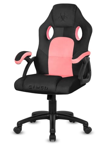 ⁨Fotel obrotowy do biurka CARRERA M ALCANTARA BLACK + PINK⁩ w sklepie Wasserman.eu