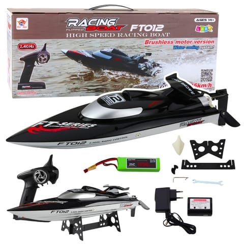 ⁨Łódź Motorówka FT012 Zdalnie Sterowana RC Czarna 50km/h 2.4G⁩ w sklepie Wasserman.eu