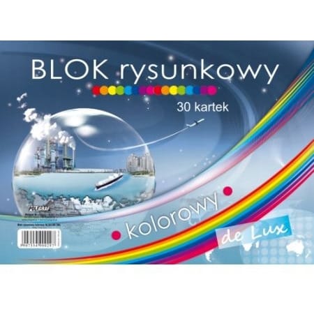 ⁨Blok rysunkowy A4 30k kolorowy De Lux POLIGRAF⁩ w sklepie Wasserman.eu