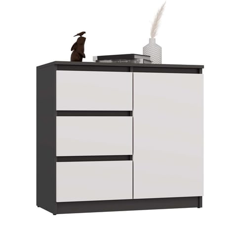 ⁨Komoda Malwa 1D3S ANTRACYT / BIAŁY⁩ w sklepie Wasserman.eu