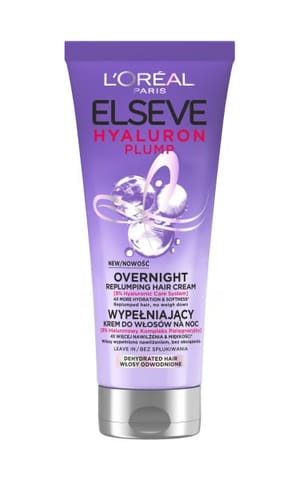 ⁨LOREAL ELSEVE Hyaluron Plump Wypełniający krem do włosów na noc, bez spłukiwania 200 ml⁩ w sklepie Wasserman.eu