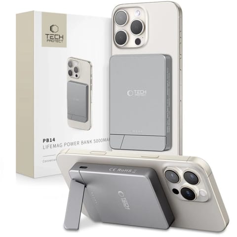 ⁨Powerbank MagSafe Tech-Protect PB14 5000mAh Pop-up Space Grey⁩ w sklepie Wasserman.eu