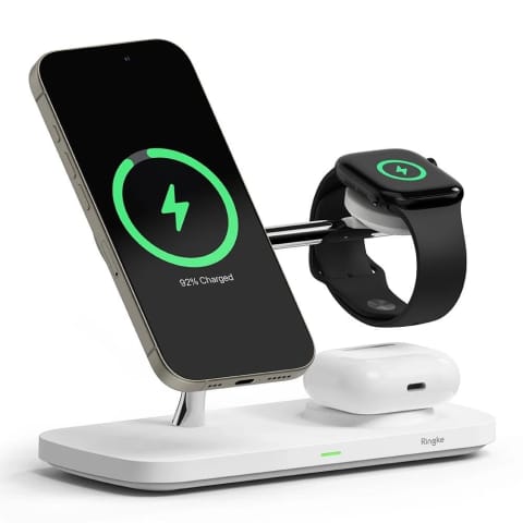 ⁨Ładowarka 3w1 Ringke Qi2 MagSafe do iPhone Apple Watch AirPods⁩ w sklepie Wasserman.eu