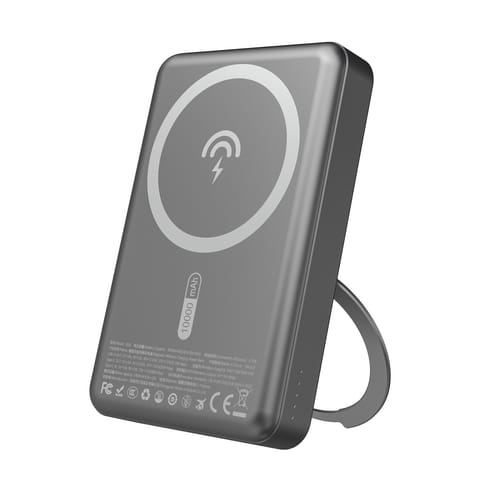 Powerbank K28 10000mAh z MagSafe z metalową obudową i podstawką PD 22.5W - szary w sklepie Wasserman.eu