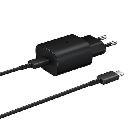 ⁨Ładowarka sieciowa Samsung USB-C 25W z kablem USB-C - czarna⁩ w sklepie Wasserman.eu