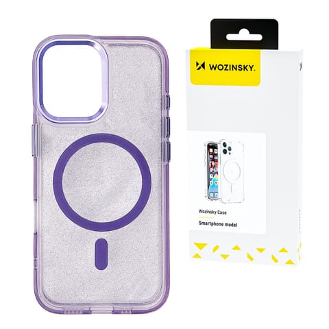 ⁨Etui na Samsung Galaxy S25+ Glitter Case z Mag Safe - fioletowe z brokatem⁩ w sklepie Wasserman.eu