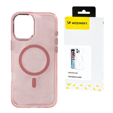 Etui na Samsung Galaxy S25+ Glitter Case z Mag Safe - różowe z brokatem w sklepie Wasserman.eu