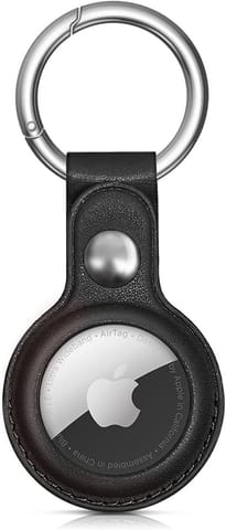 ⁨Etui do lokalizatora Apple AirTag z ekoskóry - czarne⁩ w sklepie Wasserman.eu