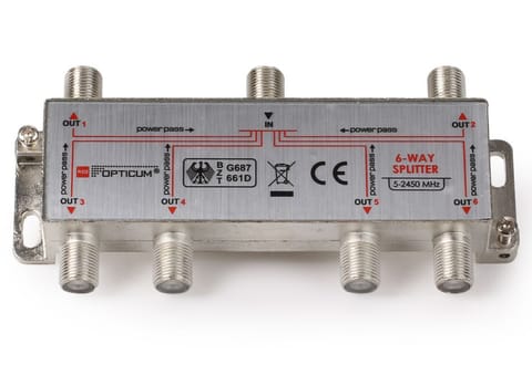 ⁨Splitter SAT Rozgałęźnik antenowy 1x6 Opticum 6WAY 5-2400MHz⁩ w sklepie Wasserman.eu