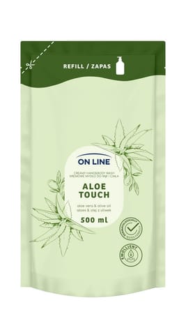 ⁨ON LINE Kremowe mydło do rąk i ciała Aloes & Olej z oliwek - zapas 500 ml⁩ w sklepie Wasserman.eu