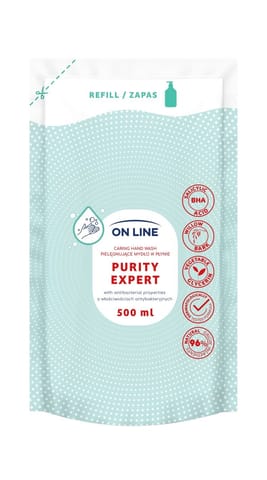⁨ON LINE Pielęgnujące mydło w płynie antybakteryjne - zapas 500 ml⁩ w sklepie Wasserman.eu