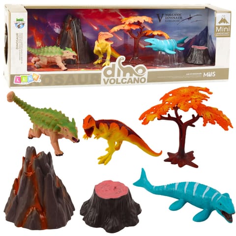 ⁨Zestaw Realistycznych Figurek Dinozaury Wulkan Drzewo 6el⁩ w sklepie Wasserman.eu