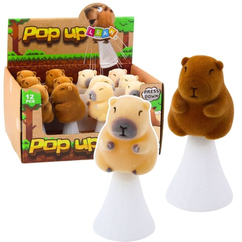 ⁨Skacząca Kapibara Na Sprężynie Pop Up Beżowa Brązowa 10cm⁩ w sklepie Wasserman.eu