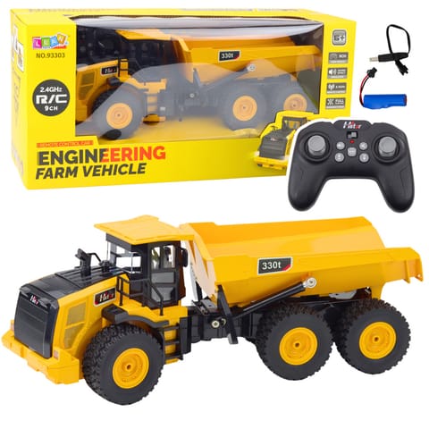 ⁨Wywrotka Transporter Zdalnie Sterowana RC Dźwięki  9CH 2.4G Żółta⁩ w sklepie Wasserman.eu
