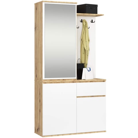 ⁨ZESTAW NA PRZEDPOKÓJ ENTRO PK DĄB ARTISAN / BIAŁY⁩ w sklepie Wasserman.eu