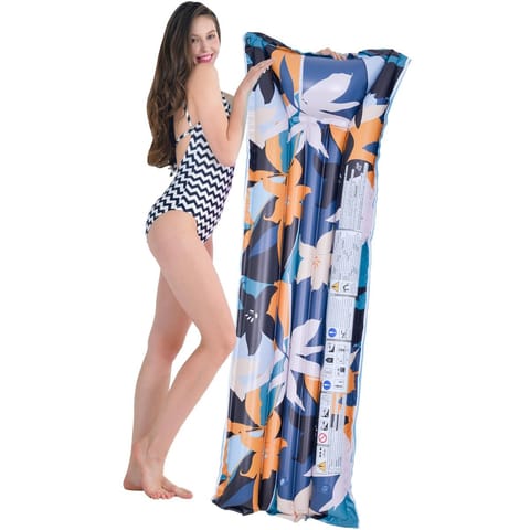 ⁨MATERAC DMUCHANY KWIATY 174x59x18CM 33258 NIEBIESKI⁩ w sklepie Wasserman.eu