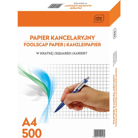 ⁨Papier kancelaryjny A4 kratka (500) INTERDRUK⁩ w sklepie Wasserman.eu
