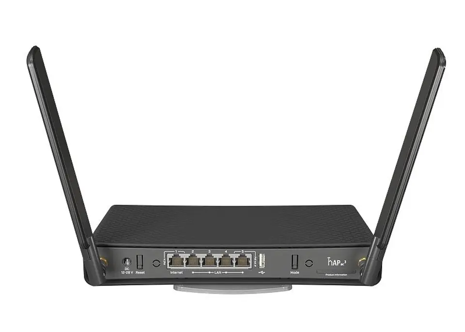 ⁨Mikrotik hAP ac³ wireless router Gigabit Ethernet Dual-band (2.4 GHz / 5 GHz) Black⁩ at Wasserman.eu