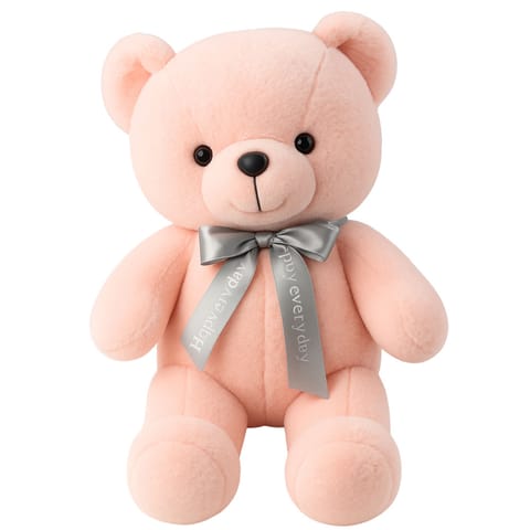 ⁨Pluszowa Maskotka Przytulanka Miś Z Kokardą Happy Every Day Różowy 55cm⁩ w sklepie Wasserman.eu