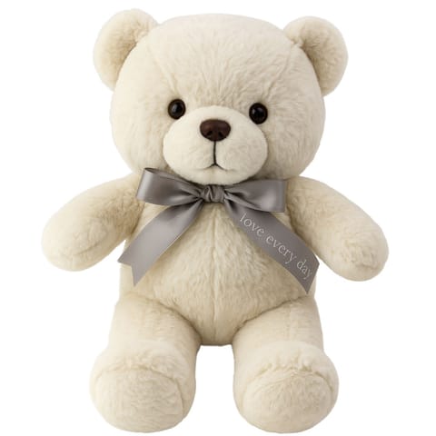 ⁨Pluszowa Maskotka Przytulanka Miś Z Kokardą Happy Every Day Biały 55cm⁩ w sklepie Wasserman.eu