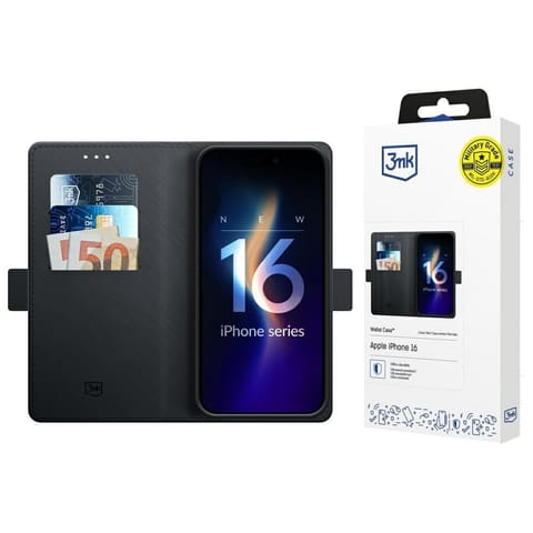 ⁨Etui 3MK Wallet Case do Apple iPhone 17  czarny⁩ w sklepie Wasserman.eu