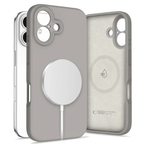 ⁨Etui Tech-Protect Liquid Silicone MagSafe iPhone 16 Stone Grey⁩ w sklepie Wasserman.eu
